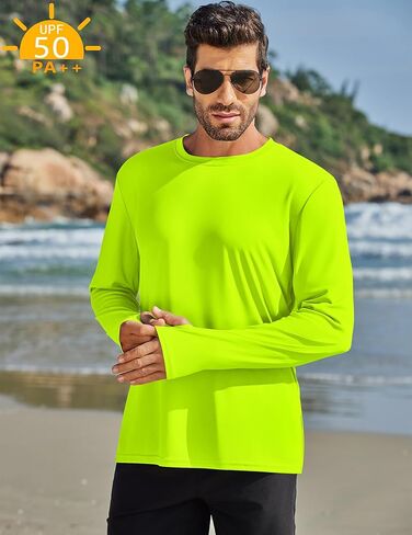 Pinspark 2 Pack Men's Rash Guard Shirts مع ثقوب الإبهام خفيفة الوزن أكثر من 50+ قميص شمس طويل الأكمام in Kuwait
