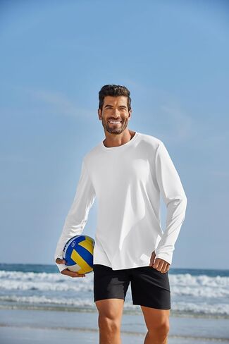Pinspark 2 Pack Men's Rash Guard Shirts مع ثقوب الإبهام خفيفة الوزن أكثر من 50+ قميص شمس طويل الأكمام in Kuwait