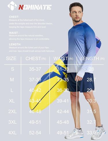 NOMINATE Mens UPF 50+ Hoodie Swim Shirts Long Sleeve Sun Protection SPF Rash Guard Shirt UV for Beach Swimming Fishing in Saudi Arabia