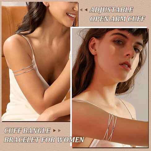 6Pcs Arm Cuff Gold Upper Arm Cuff Bracelet for Women Adjustable Open Cuff Bangle Minimalist Coil Swirl Armlet Armband Jewelry Set in Kuwait