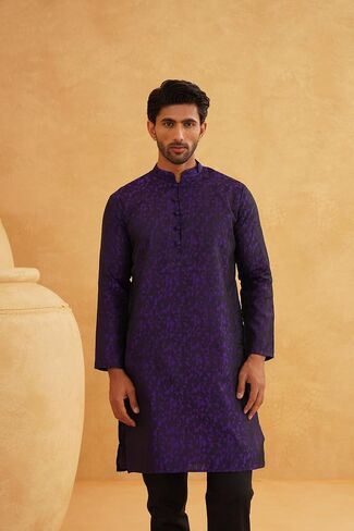 Sojanya (منذ عام 1958 للرجال Jacquard Silk Hegetric فقط Kurta Long Kurta in Kuwait