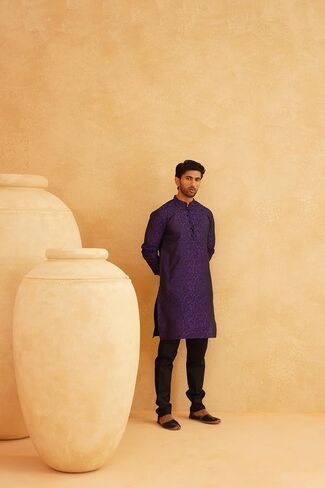 Sojanya (منذ عام 1958 للرجال Jacquard Silk Hegetric فقط Kurta Long Kurta in Kuwait