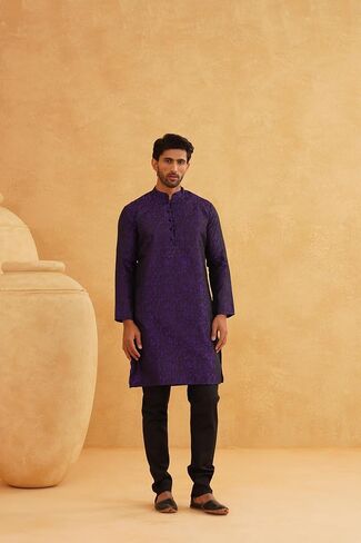 Sojanya (منذ عام 1958 للرجال Jacquard Silk Hegetric فقط Kurta Long Kurta in Kuwait