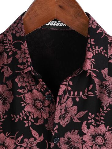 Mens Hawaiian Shirts Short Sleeve Casual Button Down Summer Shirts Floral Beach Vacation Tropical Shirts in Saudi Arabia