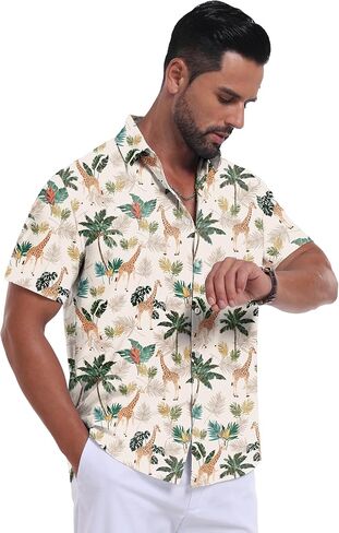 القمصان الزهرية للرجال من Sailwind Men Hawaiian زر قصير. in Kuwait