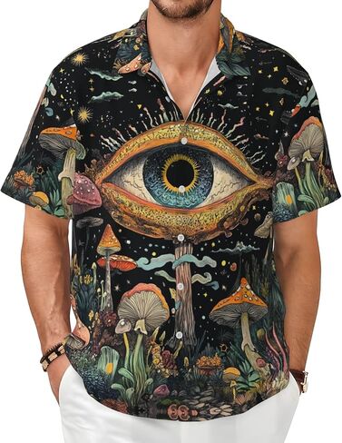 Mens Short Sleeve Button Up Shirts, Casual Party Shirts Stylish Beach Shirt Gifts for Men in Saudi Arabia