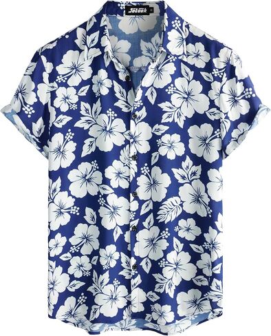 Mens Hawaiian Shirts Short Sleeve Casual Button Down Summer Shirts Floral Beach Vacation Tropical Shirts in Saudi Arabia