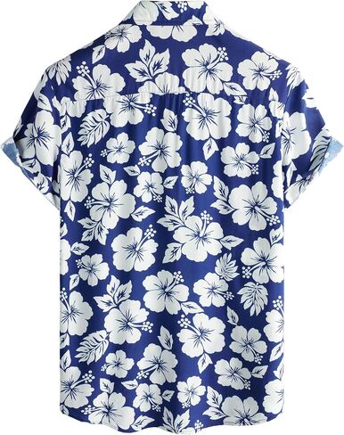 Mens Hawaiian Shirts Short Sleeve Casual Button Down Summer Shirts Floral Beach Vacation Tropical Shirts in Saudi Arabia