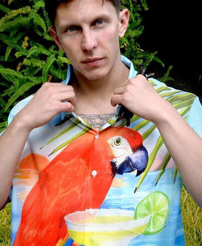 Men's Hawaiian Shirt Short Sleeve Funny Printed Casual Button Down Aloha Shirts in Kuwait