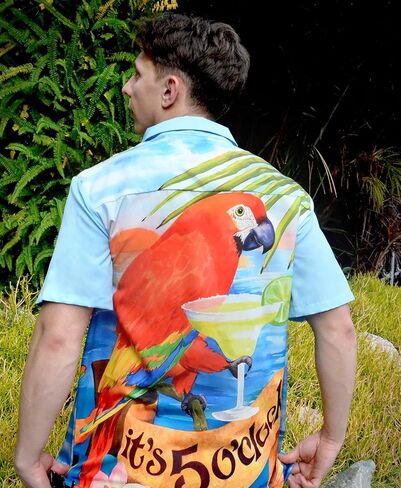 Men's Hawaiian Shirt Short Sleeve Funny Printed Casual Button Down Aloha Shirts in Kuwait