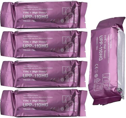 UPP-110HG High Gloss Ultrasound Paper, Replacement for Sony UPP-110HG, 110 mm x18m Thermal Print Film/Media 10 Rolls in Kuwait
