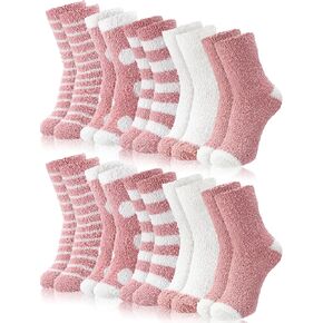 Foaincore 10 Pairs Fuzzy Socks for Women Fluffy Warm Soft Slipper Socks Thick Cozy Winter Gifts for Adult Mothers Day Gifts