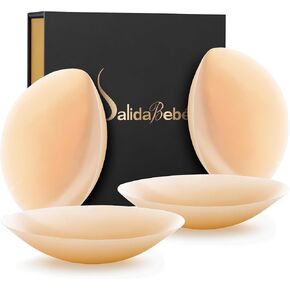 Nipple Covers for Women - 2 Pairs Adhesive Silicone Pasties - Reusable Sticky Bra with Travel Box
