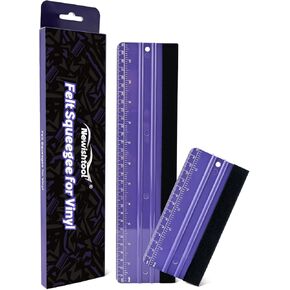 NEWISHTOOL 2 PCS Felt Squeegee for Vinyl Wrapping and Measuring with Different Length, Purple Ruler Scraper Carbon Fiber Car Wrap Application Window Tint PPF Installation Wallpaper Smoothing Tools