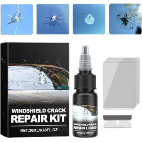 Windshield Crack Repair Kit,Car Glass Repair Glue Scratch Kit, Glass Repair Liquid for Cracks,Chipped Windshield Filler Repair Fluid Glue for Chips Scratch