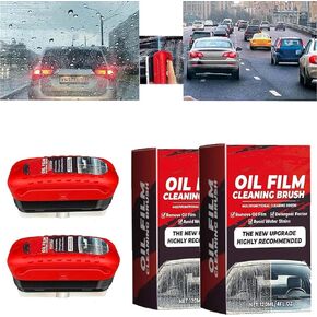 2 عبوات زيت أوتوموت أفلام تنظيف فرشاة جديدة طلاء زجاجي جديد لمزيل أفلام الزجاج الزجاجي الزجاجي ، مزيل قوي للزجاج الأمامي للزجاج الأمامي يحسن الوضوح والرؤية