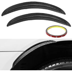 2PCS Wheel Tires Eyebrow Strip, 9.8" Carbon Fiber Car Wheel Arch Trim, Anti Collision Rubber Fender Flare Arch Lip Trim Strips, Universal Fender Flare Protector for Car Truck
