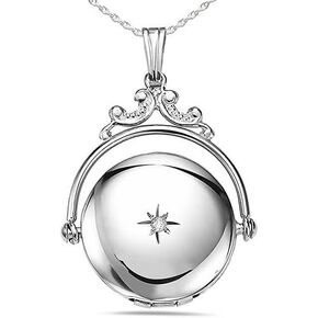 PicturesOnGold.com Sterling Silver Round Swivel Photo Locket