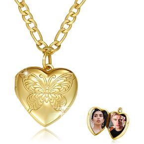 TUGHRA Mother's Day Gifts Gold Locket Necklaces for Women, 925 Sterling Silver Heart Photo Lockets Memorial Keepsake Jewelry Gift for Mom, Wife, Daughter