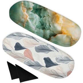 Durable Eyeglasses Case with an Integrated Cleaning Cloth,2 Pack Eyeglass Case for Women Men Eyeglasses Cases