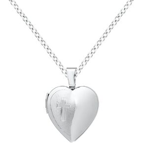 Amazon Essentials Women's Heart Shaped Polished Locket, 18" (previously Amazon Collection)