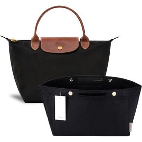 ZTUJO Purse Organizer Insert for le pliage, Compatible with Longchamp Le Pliage Top Handle S/M,Shoulder Bag S/L (Beige, Large For Top Handle M and Shoulder Bag L)