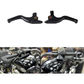 3 Finger 5.9" CNC Shorty Hand Control Lever Kit Brake Clutch Levers Fit for Harley Softail Low Rider S Sport Glide Standard Street Bob 2015-2024