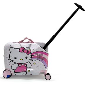 Fast Forward 18" Hello Kitty Kids Ride on Luggage-Hardshell Rolling Travel Suitcase-Lightweight Ride On Suitcase For Kids