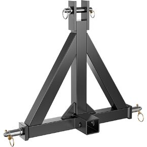 3 Point Trailer Hitch with 2" Receiver for Category 1, 3 Pt Tractor, Heavy Duty Quick Hitch Drawbar Adapter for John Deere, Kubota, Kioti, Yanmar, Cat, NorTrac, BX, LM25H, WLM Tractor, Black