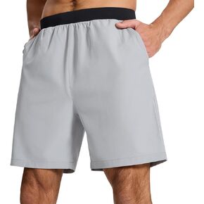 الرجال الجريين الرياضيين الرياضيين شورتات صالة الألعاب الرياضية خفيفة الوزن بسرعة جافة للرجال النشطين مع جيب الرمز البريدي المخفي in Kuwait
