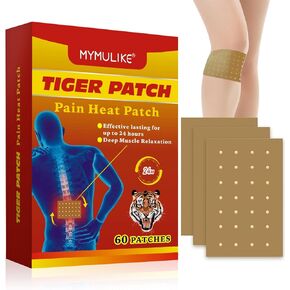 60 Count Tiger Patch ، بقع الحرارة للعنق والكتف ، بقع الاحترار لقطعة الركبة طويلة الأمد