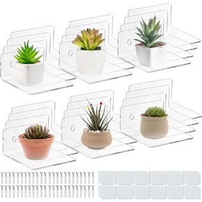 Acrylic Wall Shelves for Storage,Floating Shelf,Acrylic Display Shelves,Ledges for Pop Figures,Plant,Picture Photo for Bedroom Decor Living Room