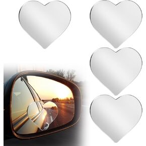 4 Pcs Heart Blind Spot Mirrors Car Side Blindspot Mirror Adjustabe Angle Wide Angle Convex Blind Spot Mirrors for Car SUV Truck Accessories