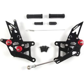 V2.0 Adjustable Rearsets Compatible with Honda CBR250R 2011-2022, Black