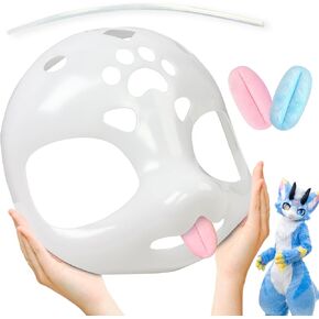 Fursuit Head Base Furry Mask 9 "، إكسسوارات فروي ثلاثية الأبعاد ، هدايا العتاد DIY ل Props Cowaii Assume