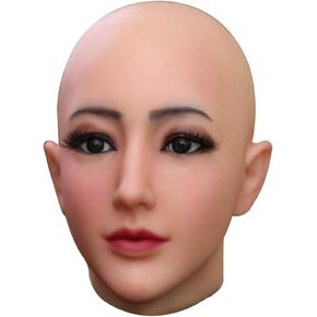 سليكون قناع الإناث وجه واقعي مع ماكياج لأقنعة هالوين Crossdressing Cosplay