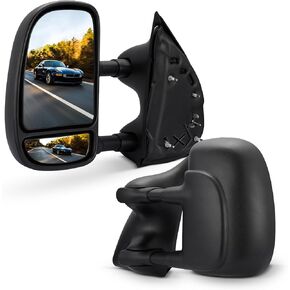 BDFHYK Tow Mirrors Compatible with Ford 2000-2005 Excursion, 1999-2007 F-250 F-350 F-450 F-550 Super Duty, Extended Pickup Truck Towing Mirrors Pair Manual Adjustable & Foldable, Black