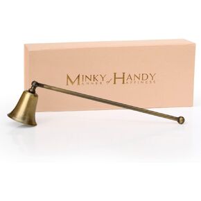Candle Snuffer Accessory - Brass Design - Safely Extinguish Candle Flames - Home Decor and Gift for Candle Lover (Gold)