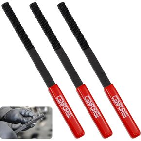 3Pcs Metric & SAE Thread File Set - Restorer Kit & Repair Tool for External Bolts, Screws, Pipes with Safety Caps