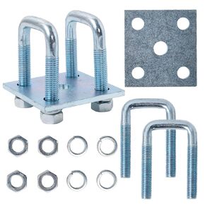 2 حزمة مجموعة شاقة مربعة u-bolt لأنبوب مربع 1.5 بوصة ، تشمل المكسرات والغسالات وألواح الإطارات ، مقاومة للصدأ لمقطورات القوارب والسيارات