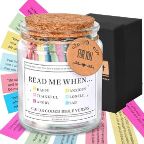 Inspirational Bible Verse Jar - Christian Gifts for Women, Men, Mom, Dad, Sister, Friend - Christmas, Easter, Mother's Day, Thanksgiving Religious Gifts