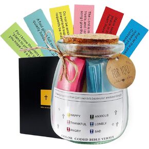 Bible Verse Jar Mothers Day Gifts - First Communion Gifts for Christian Women, Moms, Wives, Sisters, Grandma, Aunt, Colleagues - Inspirational Graduation gifts, Prayer Jar