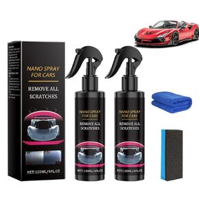 2PCS Nuracoat Nano Car Spray ، مزيل خدش Nuracoat ، ورذاذ Nano Scratch ، وإزالة الخدش الدراسية واستعادة اللمعان لجميع السيارات والأسطح