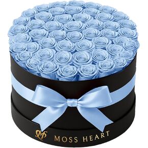 20 Preserved Roses, Forever Flowers for Delivery in Designer Round-Shaped Box, Petite Long-Lasting Buds for Women, Eternal Rose Bouquet for Mothers Day, Girlfriend's Birthday
