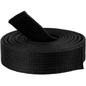 280cm Double Wrap Black Belts Durable Cotton-Polyester Blend Martial Arts Belts for Karate Judo Taekwondo Karate Belt for Kids Adults Universal Fit Trainning Competition (Black)
