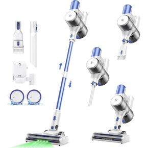 مكنسة كهربائية Ultenic U10 Ultra لاسلكية، محرك 450 واط، شفط 30 كيلو باسكال، عمر بطارية طويل، فرشاة مضادة للتشابك، سعة سلة المهملات 1 لتر، مكنسة كهربائية للمنزل وشعر الحيوانات الأليفة والأرضيات الصلبة والسجاد