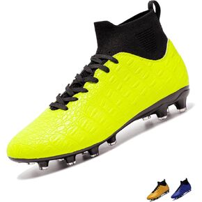 Soccer Cleats High-Top Outdoor Non-Slip Football Shoes Protection Lightweight for Firm Ground Training Breathable Fit (Size 6-13)