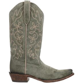 ARIAT Womens Jukebox Embroidered Snip Toe Casual Boots Mid Calf Low Heel 1-2" - Brown