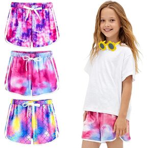 3-Pack Girls Dolphin Shorts, Drawstring Sports Shorts for Girls, Sports Shorts, 5-14 Years