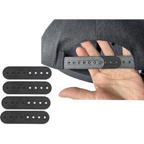 4Pack Black Hat Extender - Adjustable Hat Size Extension Accessories, Snap Buckle Cap Extenders for Caps Repair & Comfort Fit, Universal Hat Sizing Tool for Adults & Teens